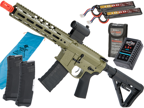 EMG Noveske Licensed Gen 4 Airsoft AEG Training Rifle w/ eSilverEdge SDU2.0 Gearbox (Model: Shorty / Bazooka Green / 350 FPS / Go Airsoft Package)