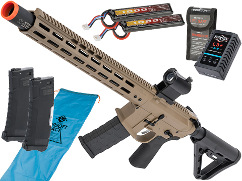 EMG Noveske Licensed Gen 4 Airsoft AEG Training Rifle w/ eSilverEdge SDU2.0 Gearbox (Color: Flat Dark Earth / Infidel / Go Airsoft Package)