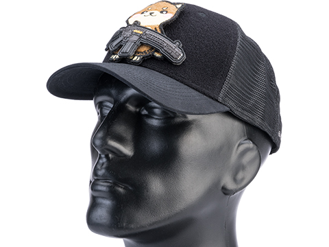 Evike.com Patch Panel Mesh Adjustable Tactical Ball Cap (Color: Black / Doge & SAI GRY Patch Package)