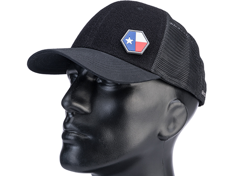 Evike.com Patch Panel Mesh Adjustable Tactical Ball Cap (Color: Black / Texas Patch Package)