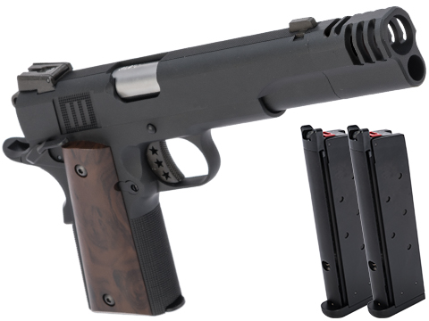 AW Custom NE31 Hitman Series 1911 Gas Blowback Pistol w/ Muzzle Compensator (Color: Black / Reload Package)