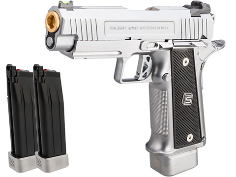 EMG / Salient Arms International 2011 4.3 DS Full Auto Select Fire GBB Pistol (Color: Silver / CO2 / Reload Package)