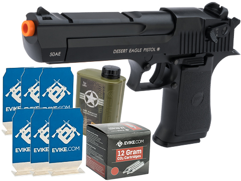 Evike.com Stay at Home Weapon Training / Target Shooting Airsoft Pack (Model: Magnum Research Desert Eagle CO2 GBB Pistol)