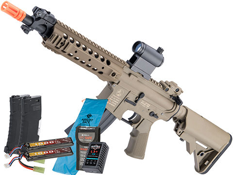 Cybergun Licensed Colt Sportsline M4 AEG Rifle w/ G3 Micro-Switch Gearbox (Model: URX 8 / Tan / Go Airsoft Package)