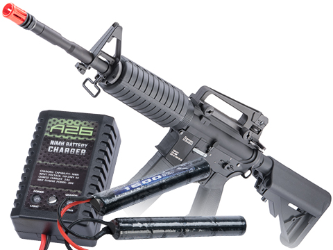 KWA Full Metal VM4A1 / M4 Carbine Airsoft AEG Rifle (Package: Add 9.6v 1600mAh Battery + Charger)