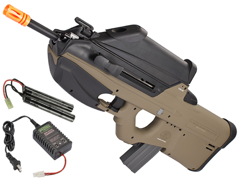 G&G FN Herstal Licensed FN2000 Airsoft AEG Rifle (Package: Tan / Hunter / Add 9.6 Butterfly Battery + Smart Charger)