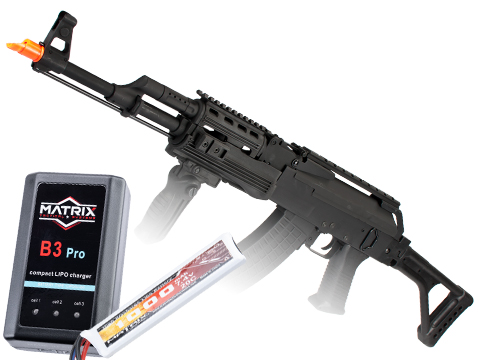 CYMA Standard Contractor AK47 Airsoft AEG Rifle (Model: Folding Stock / Add 7.4v LiPo Battery + Charger)