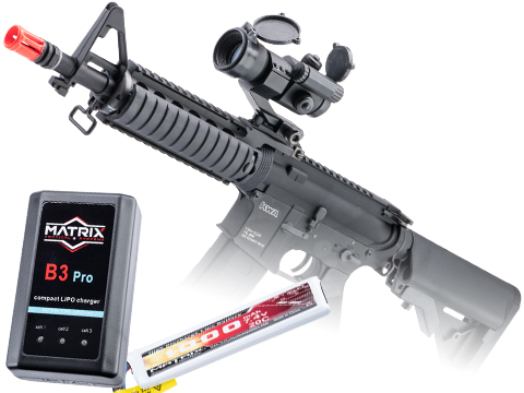 Evike Custom KWA RM4-A1 / M4 Carbine RAS-II Airsoft AEG Rifle (Package: Gun + LiPo Battery and Smart Charger)