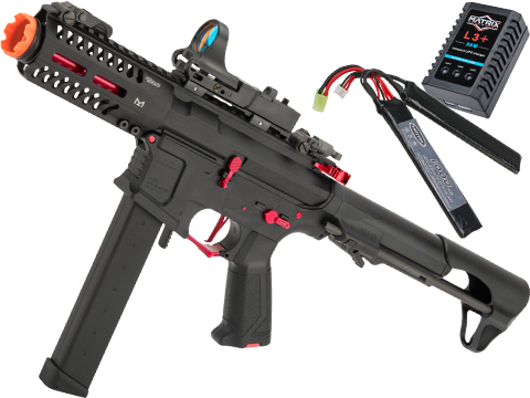 G&G CM16 ARP9 CQB Carbine Airsoft AEG (Model: Black - Fire / Add LiPo Battery and Charger)