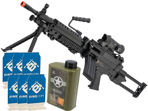 Evike.com Stay at Home Weapon Training / Target Shooting Airsoft Pack (Model: FN Licensed M249 Para Featherweight Machine Gun)