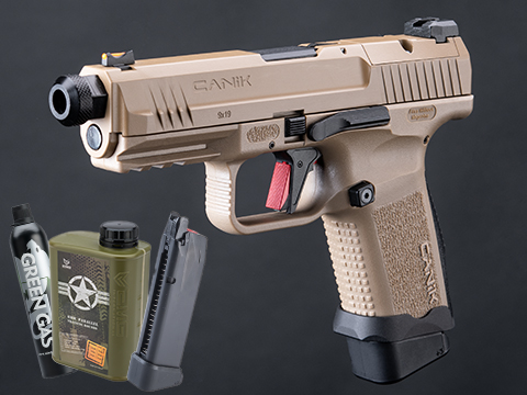 CANiK TP9 Elite Combat Green Gas Airsoft Pistol (Licensed by Cybergun) -  Black