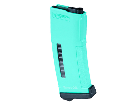 PTS x Speed QB Enhanced Polymer Magazine for M4 Series Airsoft AEG Rifles (Color: Teal / 150rd Mid-Cap)