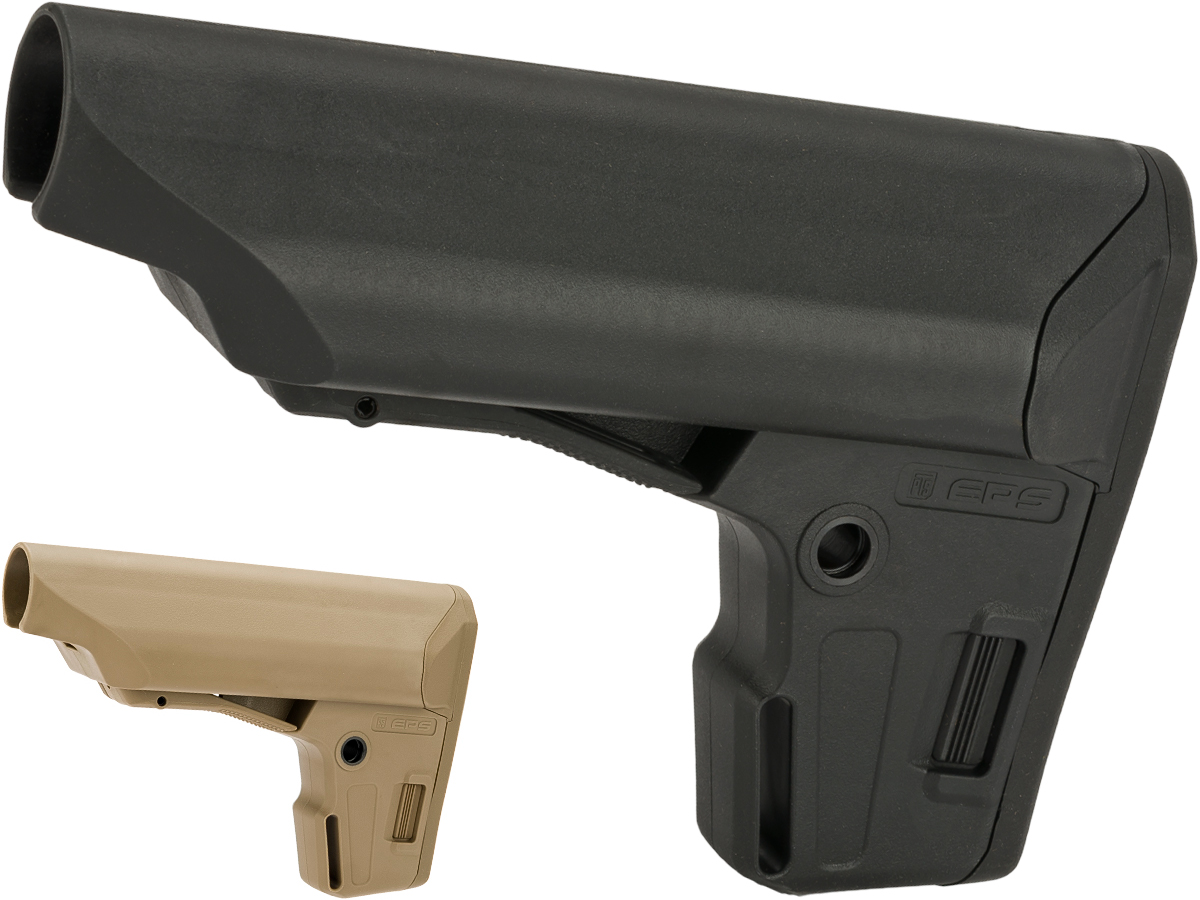PTS Enhanced Polymer Stock (EPS) for Airsoft Rifles (Color: Black)