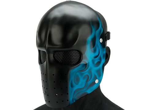 Evike.com R-Custom Fiberglass  Army Full Face Mask (Color: Blue Flame / Mesh Lens)