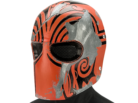 Evike.com R-Custom Fiberglass  Code Name Bravo Full Face Mask (Color: Orange / Mesh Lens)