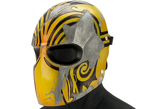 Evike.com R-Custom Fiberglass  Code Name Bravo Full Face Mask (Color: Yellow / Mesh Lens)