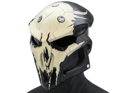 Evike.com R-Custom Fiberglass  Reaper Full Face Mask (Color: Bone / Smoke Lens)