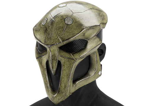 Evike.com R-Custom Fiberglass  Reaper Full Face Mask (Color: Algae / Mesh Lens)