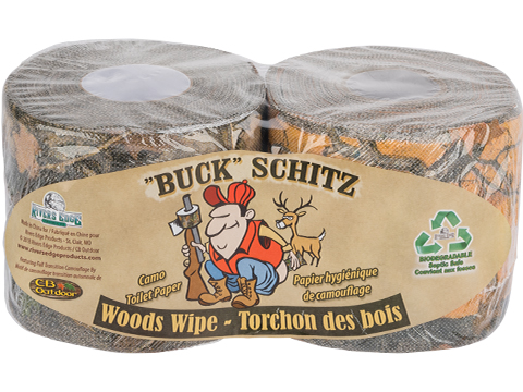 River's Edge Buck Schitz Toilet Paper 2-Pack (Color: Green and Orange Camo)