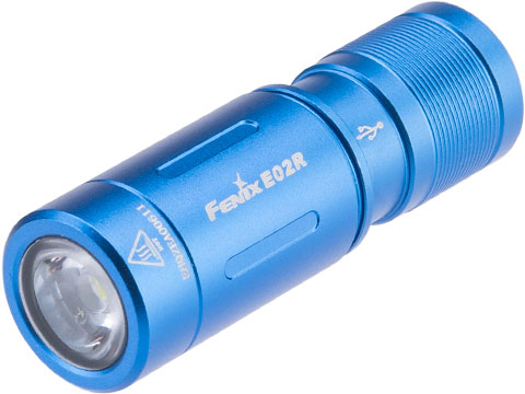 Fenix E02R Rechargeable 200 Lumen EDC Keychain Flashlight (Color: Blue)