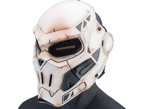 Evike.com R-Custom Fiberglass Taskmaster V2 Full Face Mask (Color: White / Mesh Lens)