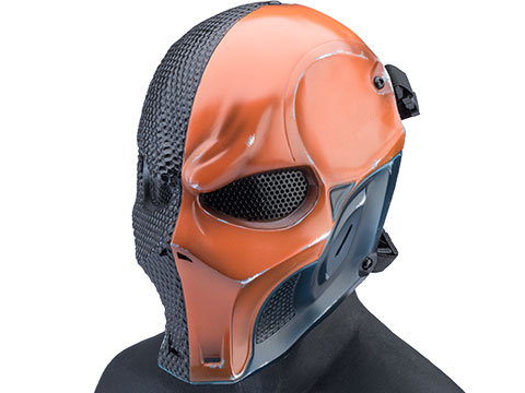 Evike.com R-Custom Fiberglass Merc V3 Full Face Mask (Color: Orange / Mesh Lens / Large)