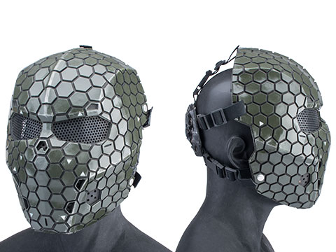 Evike.com R-Custom Fiberglass Hive Full Face Mask (Color: OD Green / Medium / Mesh Lens)