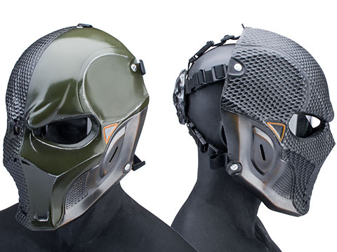 Evike.com R-Custom Fiberglass Merc V3 Full Face Mask (Color: OD Green / Clear Lens / Medium)