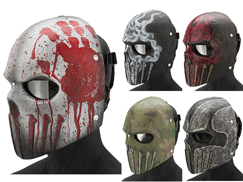 Evike.com R-Custom Fiberglass  Wraith Full Face Mask with Clear Lens (Color: Bloody Hand)