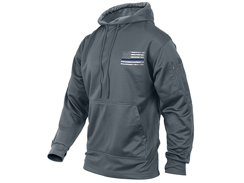Rothco Thin Blue Line Concealed Carry Hoodie - Gray (Size: Large)