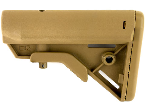 B5 Systems SOPMOD BRAVO Retractable Stock for AR15 Rifles (Model: Mil-Spec / Quick Detach Mount / Coyote Brown)