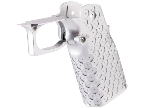 EMG CNC Custom Aluminum Hex Competition Grip for Tokyo Marui Hi-CAPA Gas Blowback Airsoft Pistols (Color: Silver)