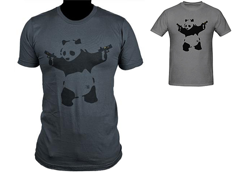 Salient Arms Panda Screen Printed Cotton T-Shirt 
