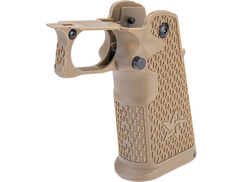 Staccato Licensed CNC G2 Polymer Pistol Grip for TM Hi-Capa Gas Blowback Pistols by Angel Custom (Color: Coyote Tan)