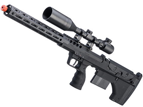Desert Tech SRS-A2 22 Covert Pull Bolt Action Bullpup Sniper Rifle by Silverback Airsoft (Color: Black / Right-Handed)
