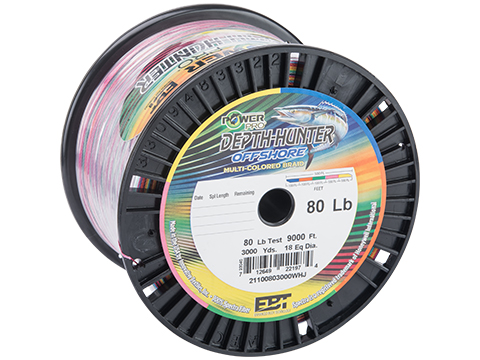 PowerPro Depth-Hunter Offshore Multi-Color Braided Fishing Line (Model:  80lbs / 3000yds)