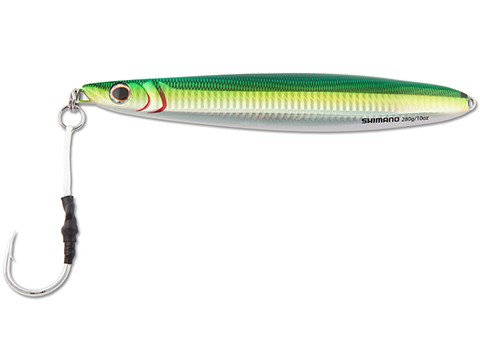 Shimano Butterfly Flat Side Jig (Color: Green Silver / 140g  / #5/0 Hook)