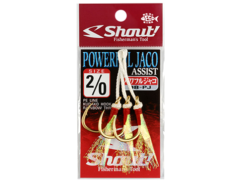 Shout! Fisherman's Tackle Powerful Jaco Single Assist Hook (Size: 2/0 / 3-Pack)