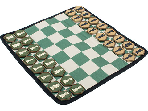 Evike.com Hook & Loop Hex Patch Chess Roll-Up Travel Chessboard w/ PVC Hex Chess Pieces