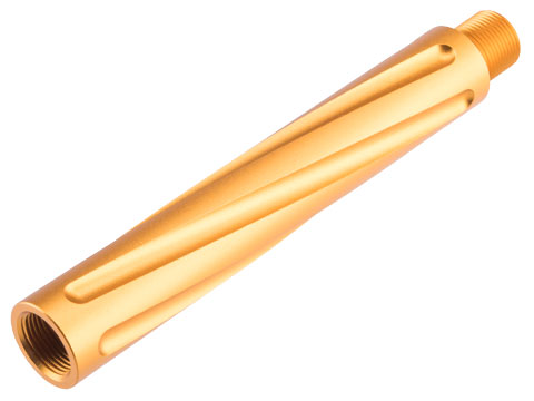 Slong Airsoft 14mm Negative Outer Barrel Extension (Model: Spiral / 117mm / Gold)