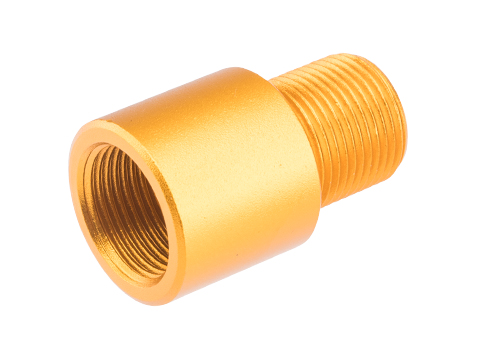 Slong Airsoft Threaded Outer Barrel Adapter (Model: 14mm+ to 14mm- / 17mm / Gold)