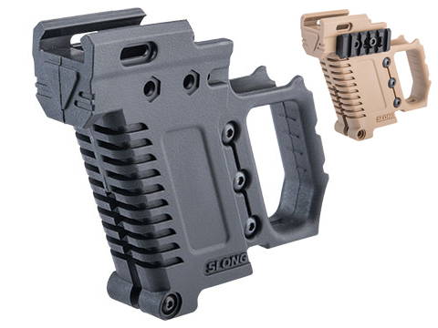 Slong Airsoft 3D Printed Front Grip with Magazine Caddy for Elite Force / UMAREX GLOCK Airsoft Gas Blowback Pistols 