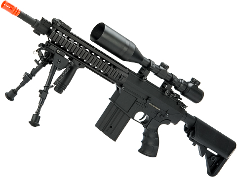 Matrix Full Size SR25-K Precision Rifle Airsoft AEG (Model: Polymer Receiver / Black)