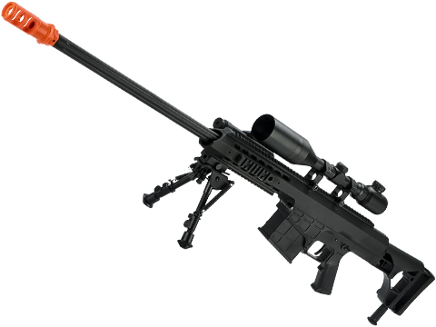 Barrett Licensed M98B MRAD w/ Folding Stock Airsoft AEG Sniper Rifle by 6mmProShop (Color: Black / Full Size)