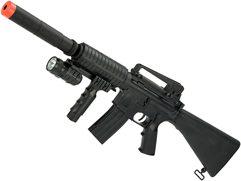 M4 SR-16 3/4 Scale Airsoft Spring Powered Rifle by ZM with flashlight / 280 FPS