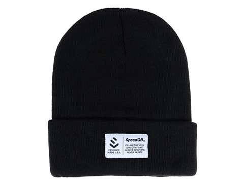 SpeedQB Woven Adjustable Cuff Beanie (Color: Black / White Tag)