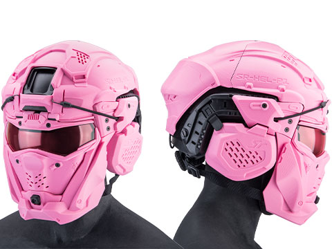 SRU SR Tactical Helmet w/ Integrated Cooling System & Flip-Up Visor (Color: Pink)