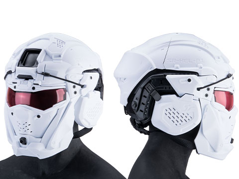 SRU SR Tactical Helmet w/ Integrated Cooling System & Flip-Up Visor (Color: White)