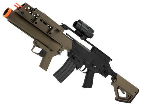 Evike Custom Icarus Heavy  EBB Airsoft AEG with CTS Stock and Grenade Launcher (Color: Dark Earth)