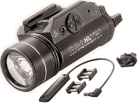 Streamlight TLR-1-HL 800 Lumen Weapon Light Long Gun Kit w/ Pressure Switch & Mounting Clips (Color: Black)